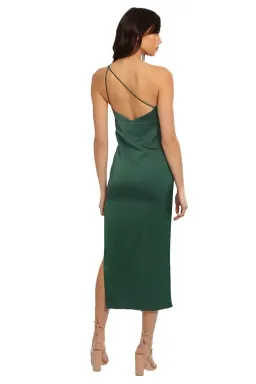 Elle Zeitoune One Shoulder Midi Dress in Green Size 10 for rent on The Volte - image 3