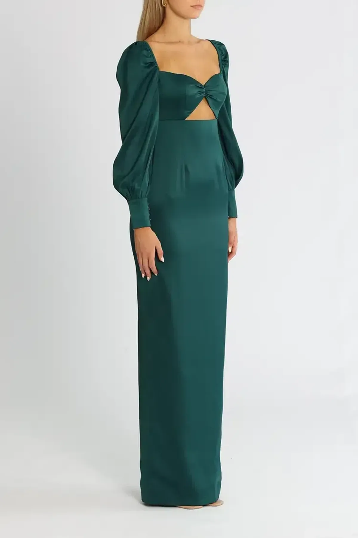 Elle Zeitoune Sweetheart Maxi Dress in Forest Green Size 8 - Image 2