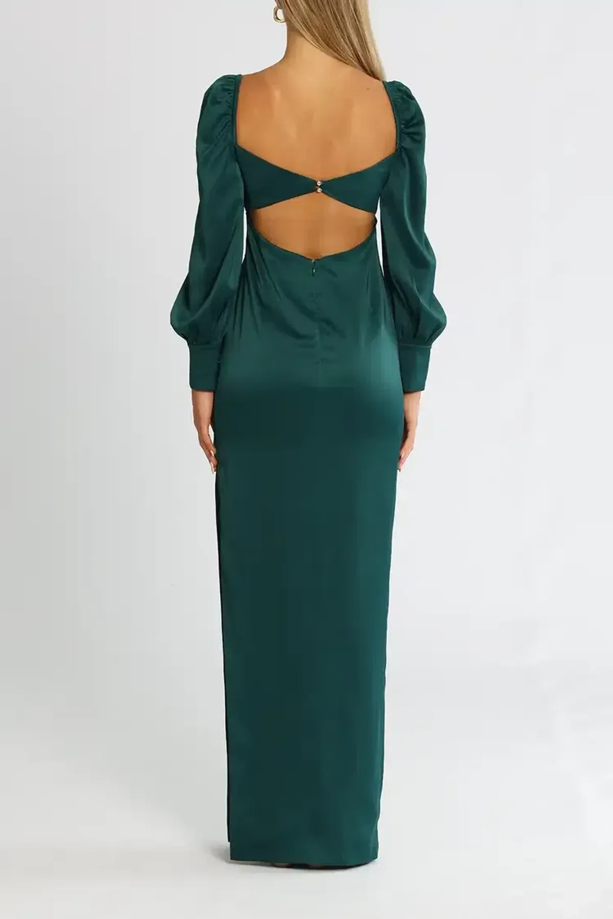 Elle Zeitoune Sweetheart Maxi Dress in Forest Green Size 8 - Image 3