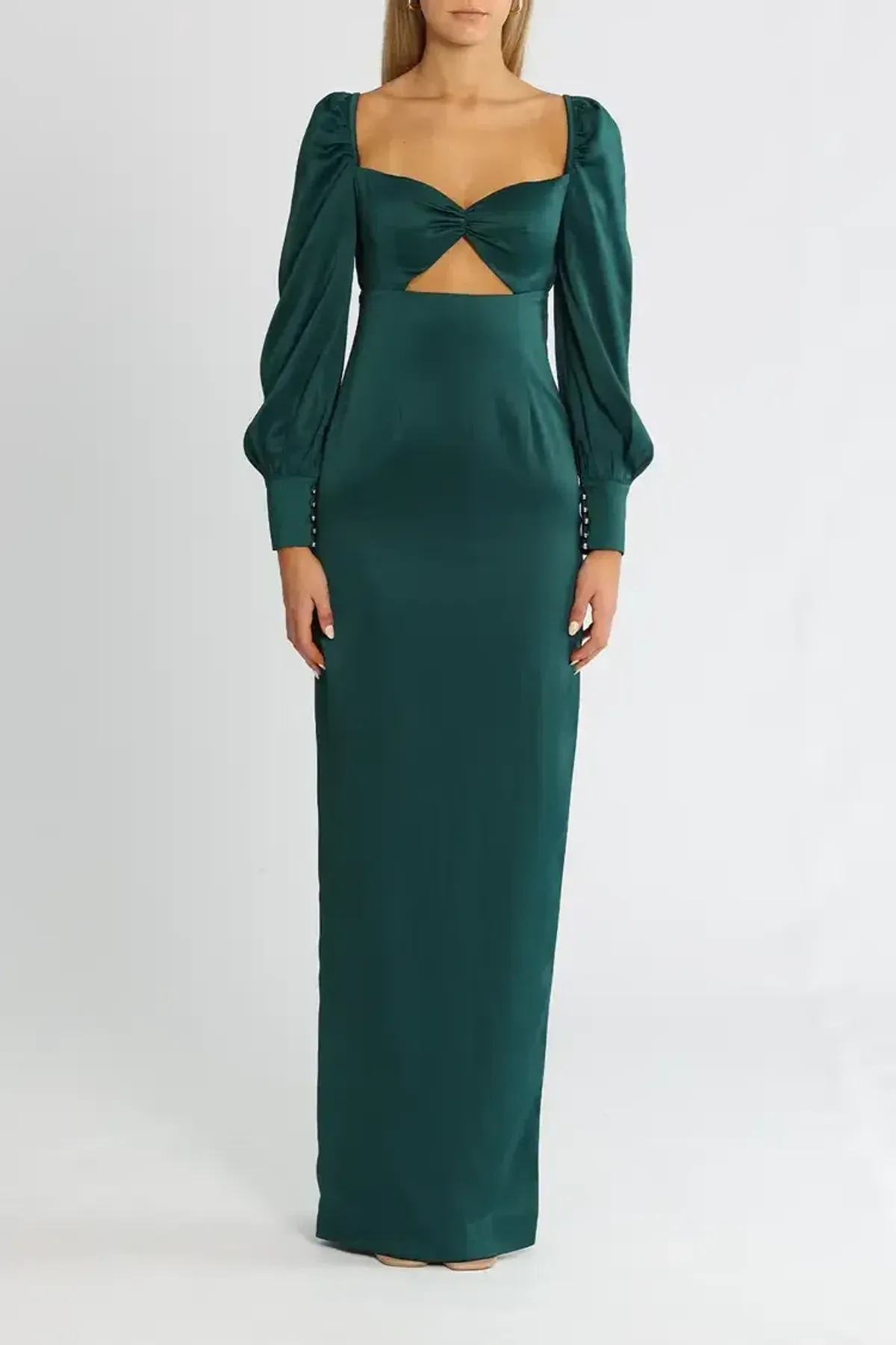 Elle Zeitoune Sweetheart Maxi Dress in Forest Green Size 8 - Image 1