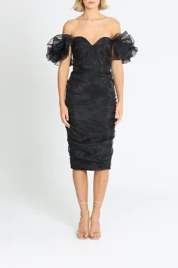 Elle Zeitoune Neveah Midi Dress in Black Size 8 for rent on The Volte - image 1