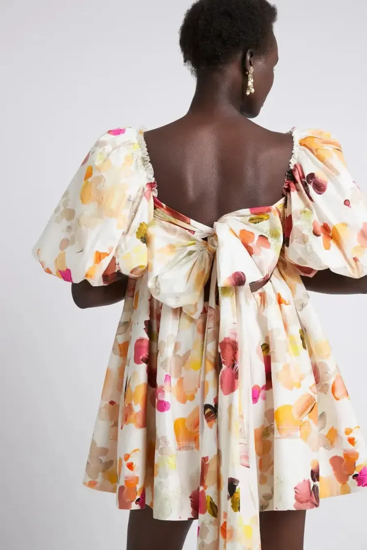 Aje Dassia Puff Sleeve Mini Dress in Floral - Size 8 - Image 4