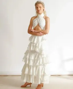 Ixiah the Label Carmellia Bandeau and Skirt Set Ivory Size 8 for rent on The Volte - image 4