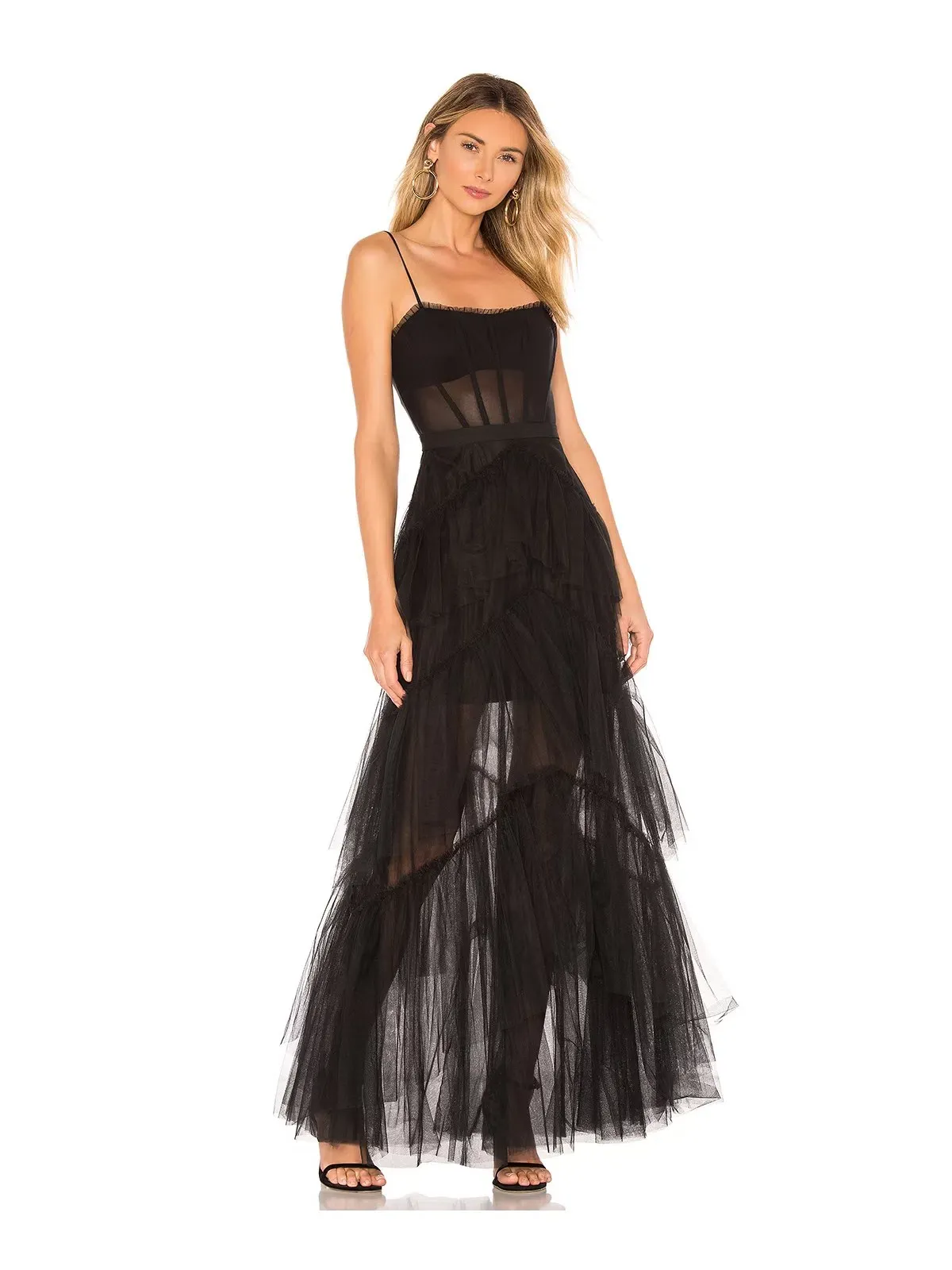 BCBGMAXAZRIA Tulle Gown Black Size 14 - Image 1
