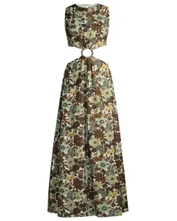 Sir The Label Constantine Cut-Out Midi Dress in Print - Size 8 for rent on The Volte - image 4