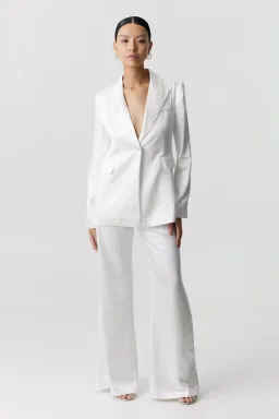 Third Form Satin Tailored Two-Piece Suit White Size 8 for rent on The Volte - image 1
