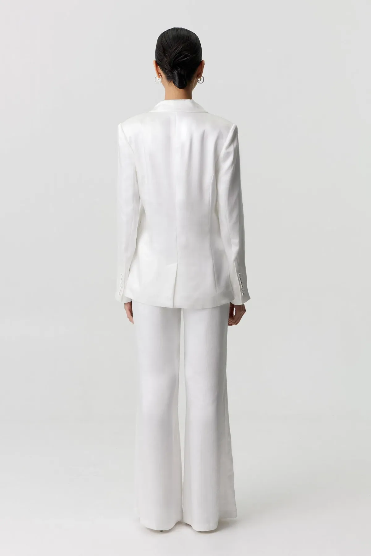 Third Form Satin Tailored Two-Piece Suit White Size 8 - Image 3