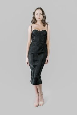 Misha Byanca Quilted Dress Black Size 8 for rent on The Volte - image 1