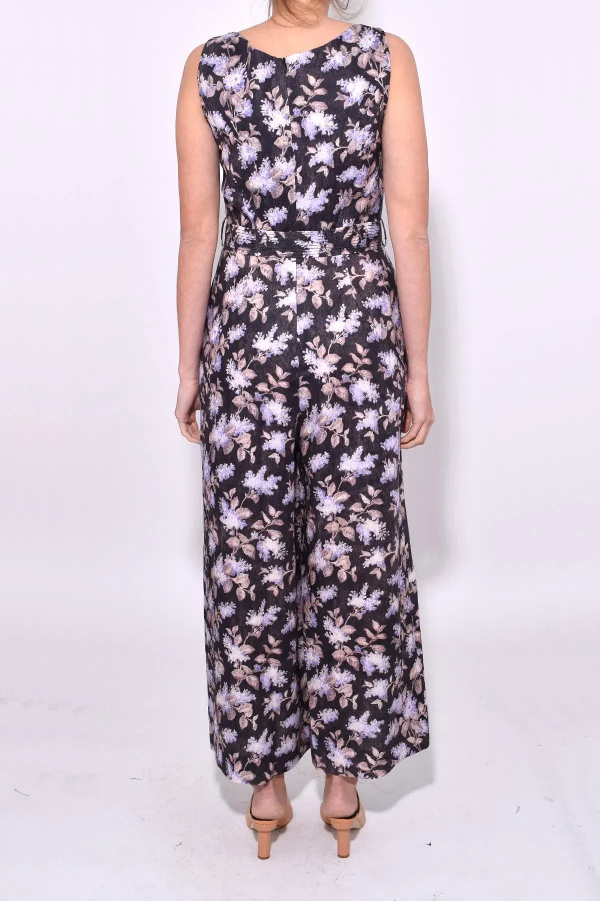 Zimmermann Stranded Jumpsuit Black Lavender Floral Size 0/AU 6 - Image 4