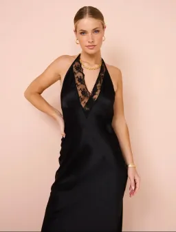 Sir The Label Aries Halter Gown In Black Size 2 / AU 10 for rent on The Volte - image 2