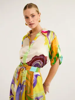 Alemais Luca Silk Shirt And Skirt Multi Size 8/10  for rent on The Volte - image 2