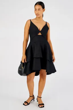 Oroton Tiered Bodice Dress Black Size 8 for rent on The Volte - image 2