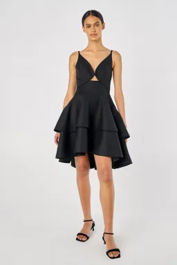 Oroton Tiered Bodice Dress Black Size 8 for rent on The Volte - image 1