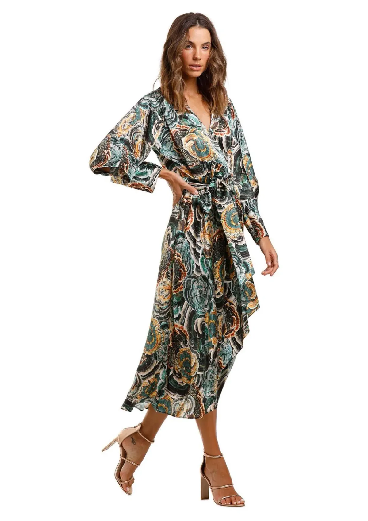 Ginger & Smart Underworld Wrap Midi Dress Floral Size 8 - Image 1