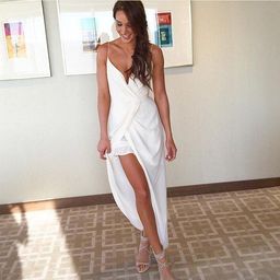 Zimmermann Sueded Silk Plunge Long Dress in Pearl White for rent on The Volte - image 1