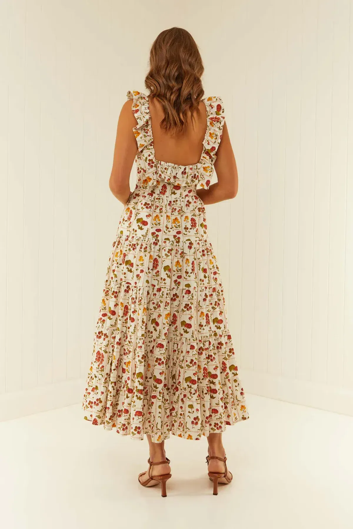 Palm Noosa Leon Midi Dress in Tomato Tiles Print Size 12 - Image 2