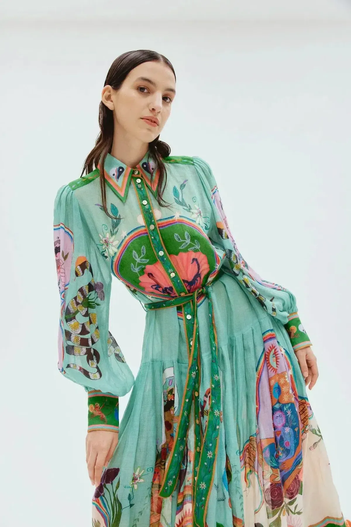 Alemais Evergreen Shirtdress Multi Size 10 - Image 2