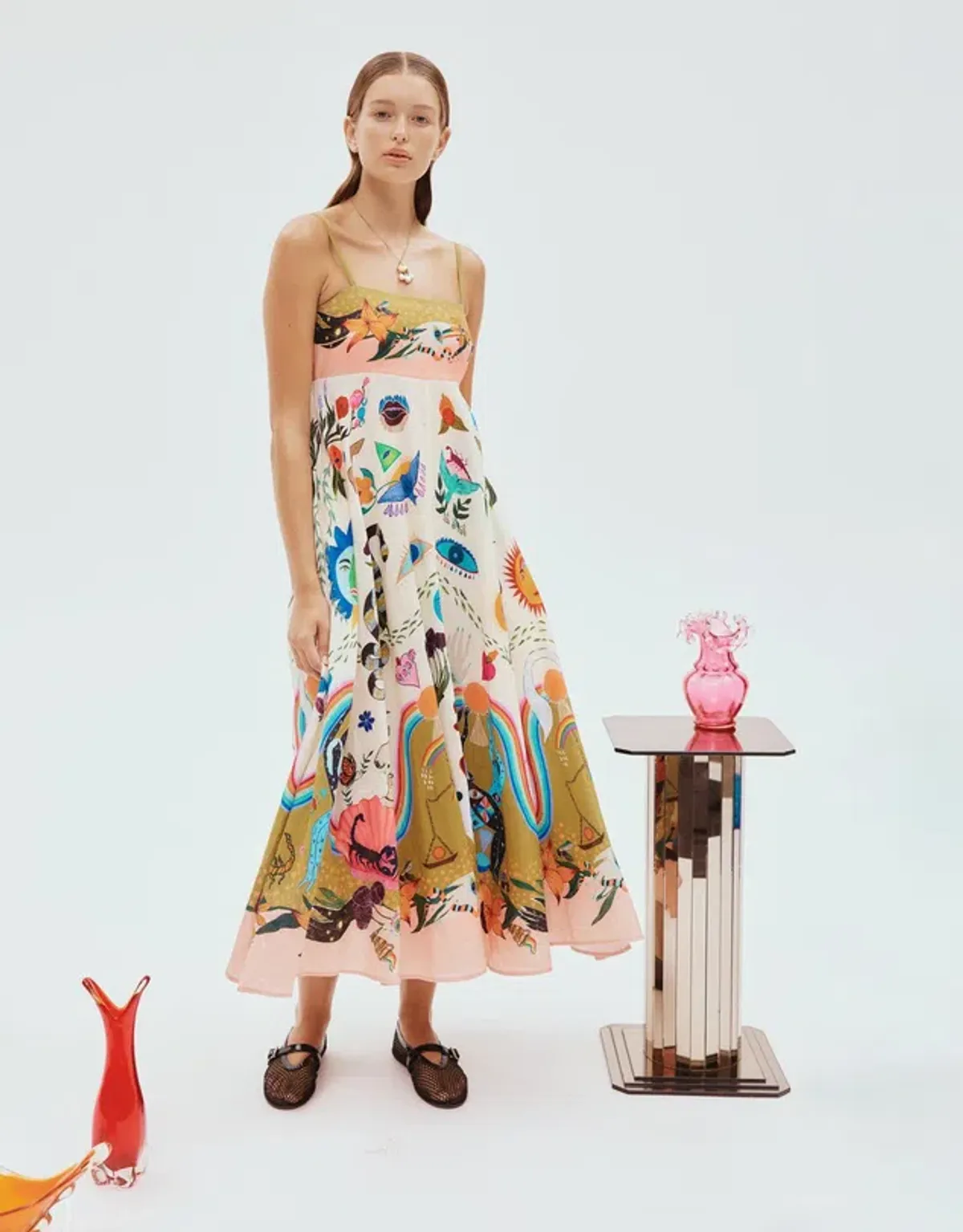 Alemais Evergreen Sundress Multi Print Size 14 - Image 1