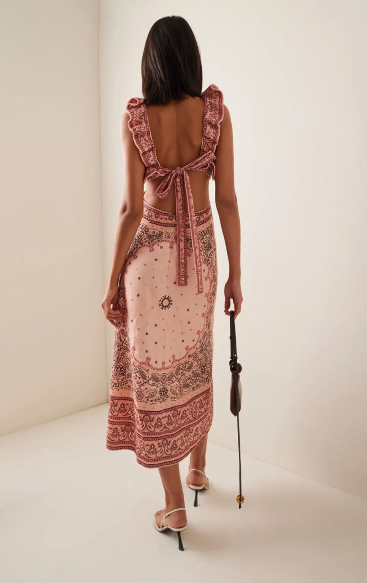 Zimmermann Matchmaker Frilled Midi Pink Bandana  Size 2 / AU 12 - Image 3