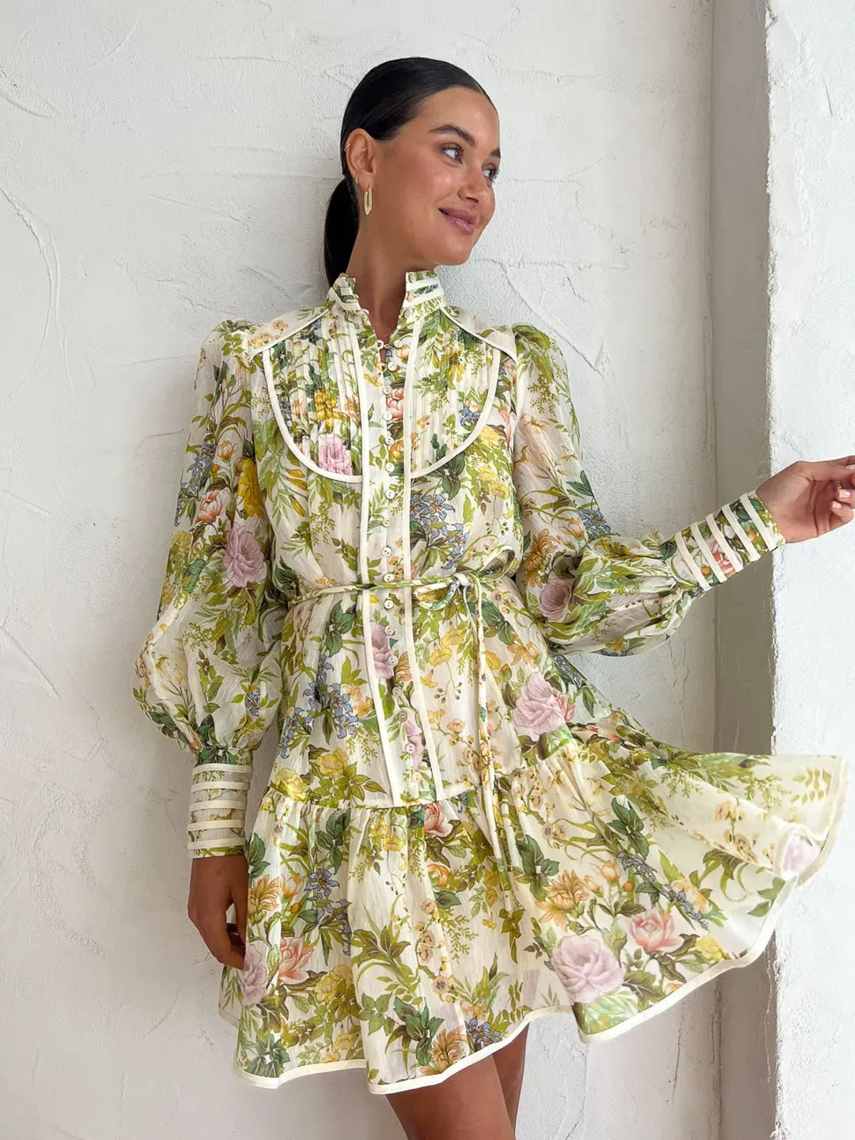 ALEMAIS Eden Mini Dress Floral Size 8 - Image 2