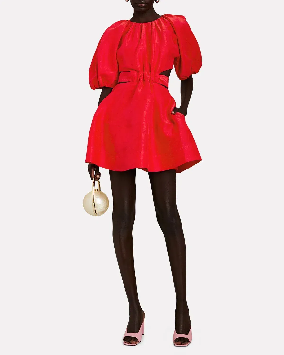 Aje Psychedelia Cutout Mini Dress Red Size 14 - Image 1