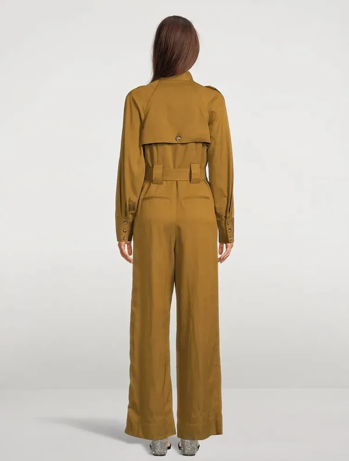 Shona Joy Sara High Neck Boiler Suit Tapenade Size 14 - Image 2