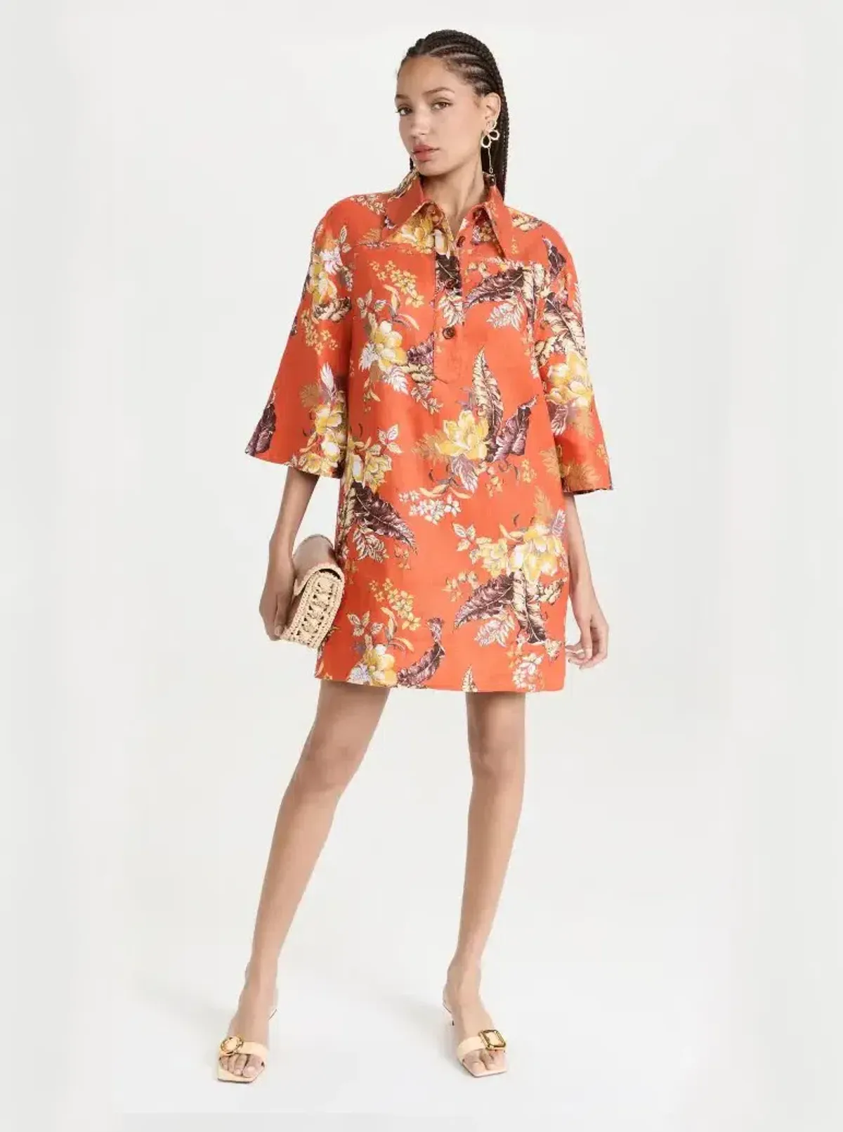 Zimmerman Matchmaker Tunic Dress in Red Tropical Floral Size 0 /AU 8 - Image 1