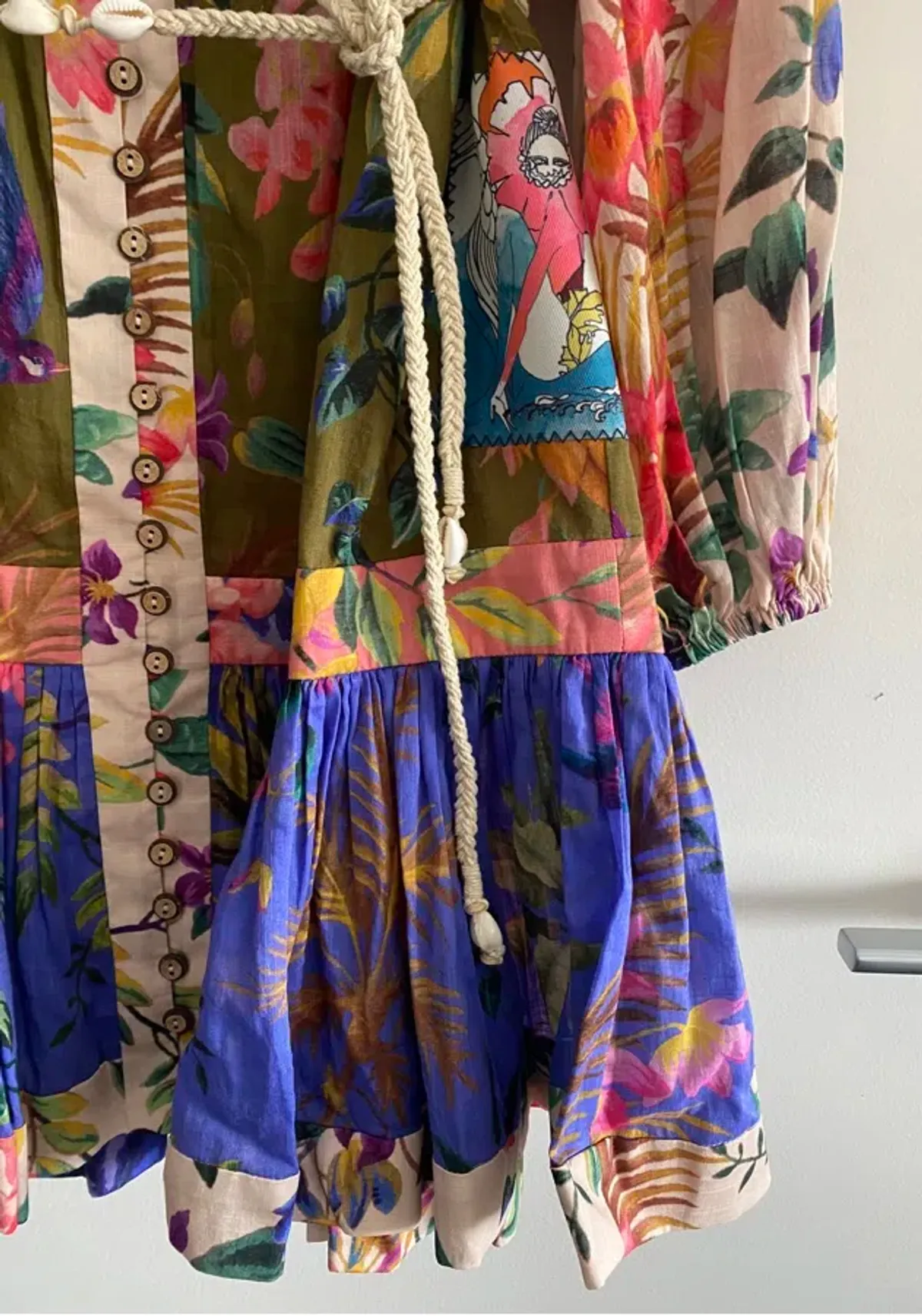 Zimmermann Tropicana Print Belted Mini Dress Multi-colored Size 0 / AU 8 - Image 4