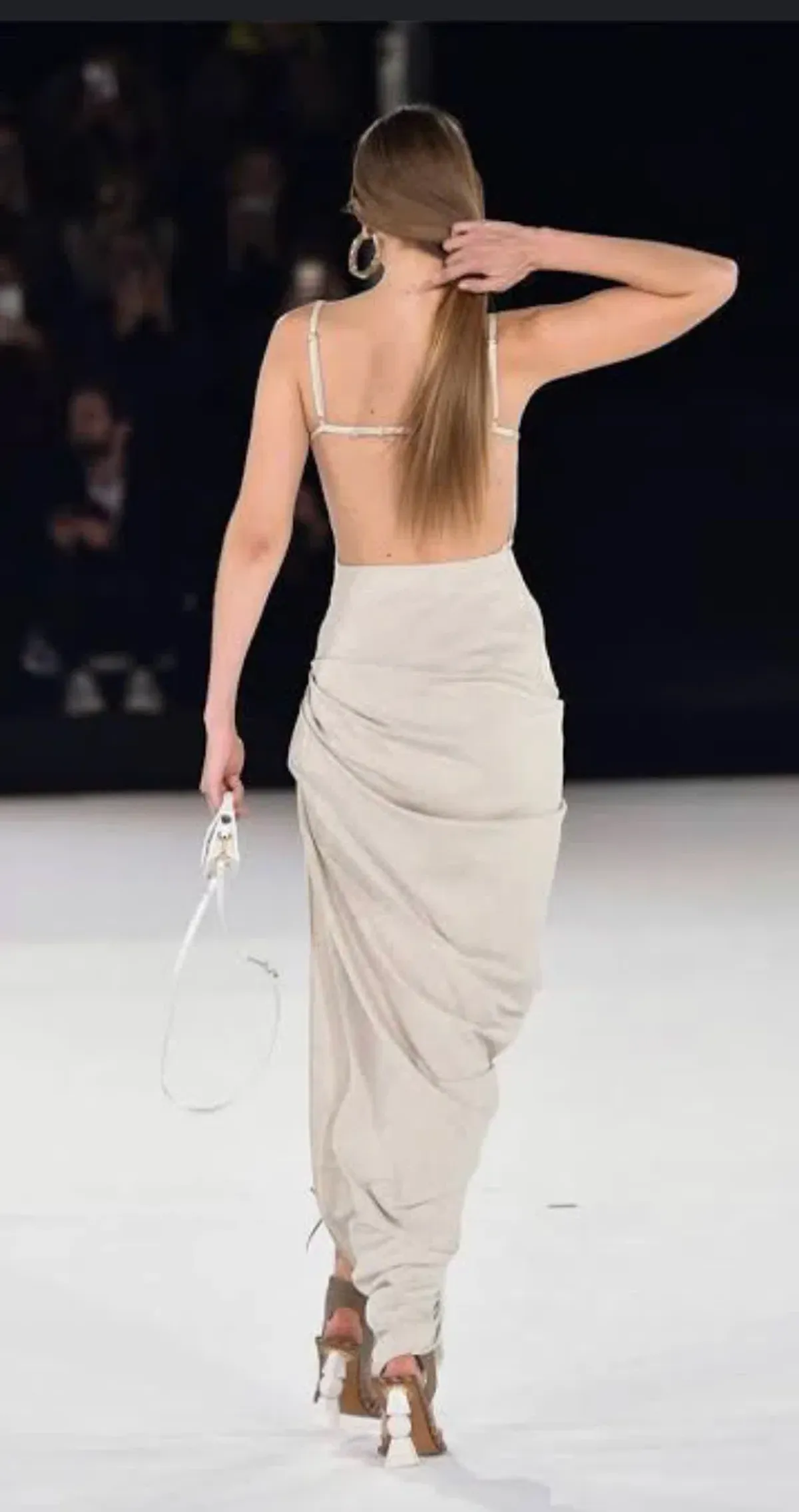 Jacquemus La Robe Saudade Longue Dress Beige Size 8 - Image 3