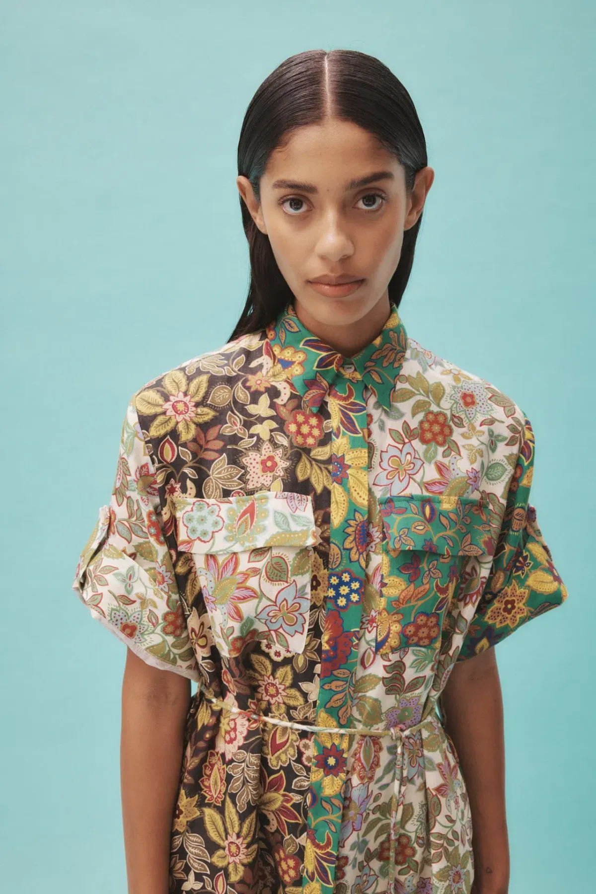 Alemais Isabella Patchwork Shirtdress Floral Size AU 8 - Image 5