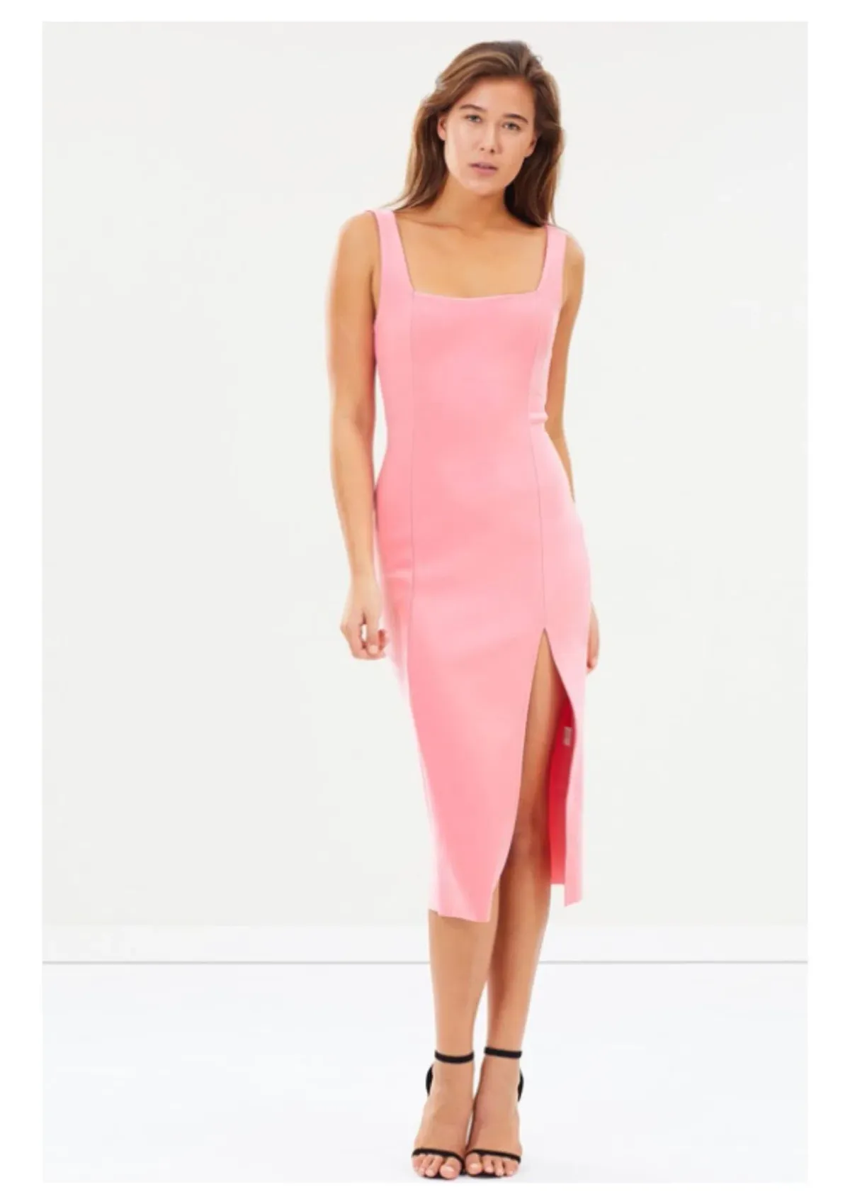 Bec & Bridge Hibiscus Islands Midi Dress Pink Size 8 - Image 1