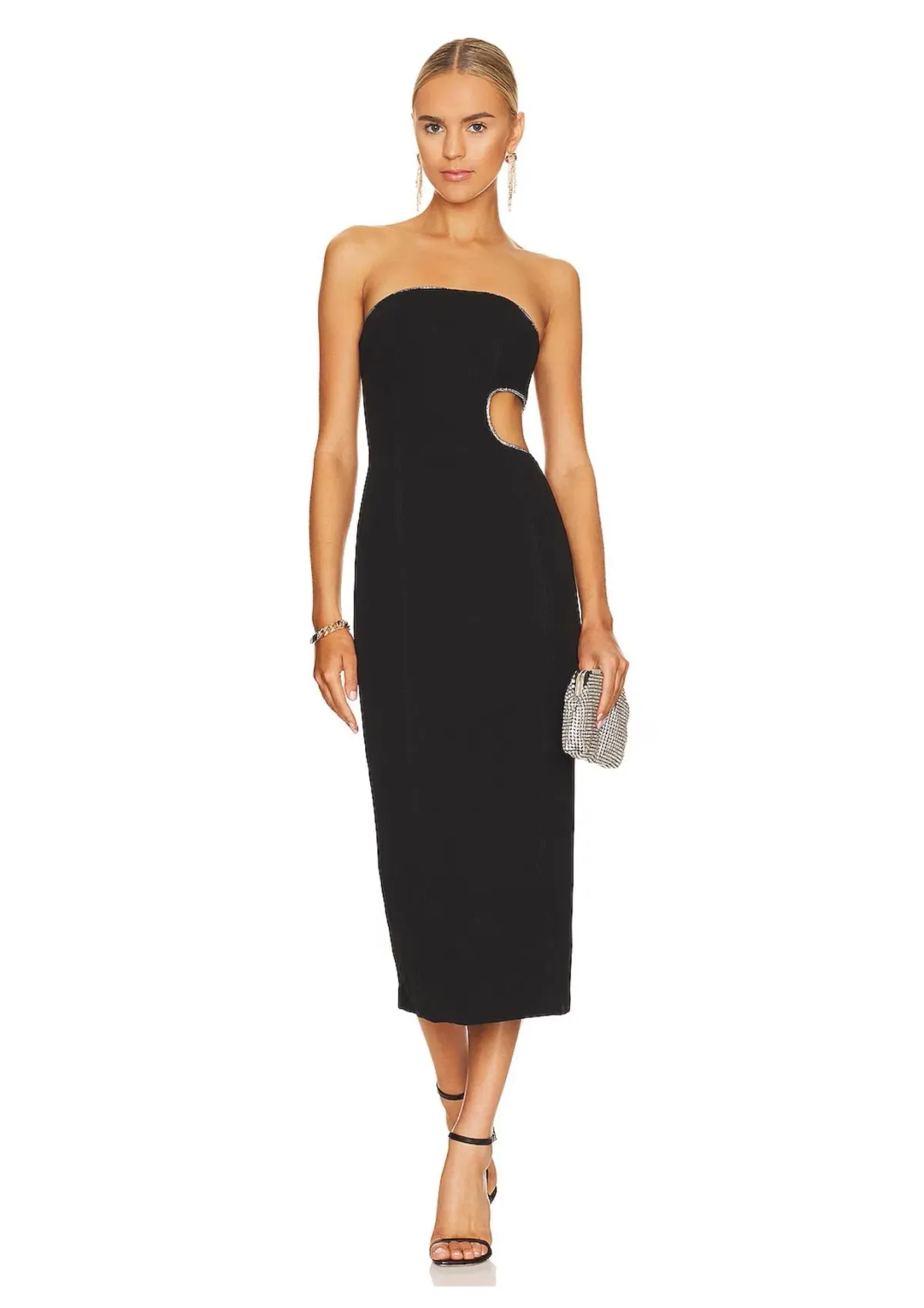 Misha Azzurra Midi Dress Black Size 6 - Image 1