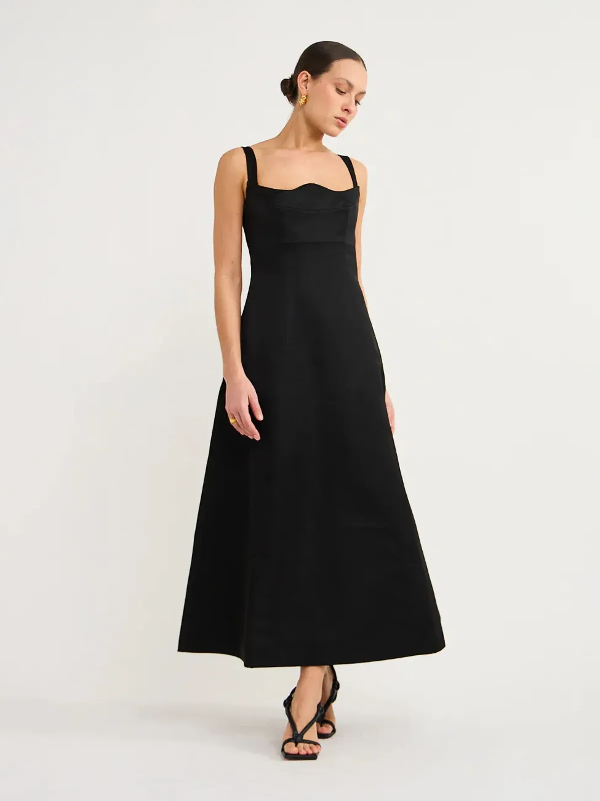 Leo Lin Odette Midi Dress Ebony Size 8 - Image 1