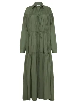 Matteau Tiered Drawcord Dress in Fern Size 3 / AU 12 for rent on The Volte - image 4