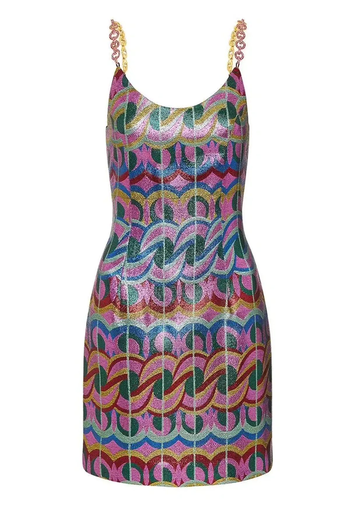 Rebecca Valance Tatiana Scoop Mini Dress in Multi Size 12 - Image 4