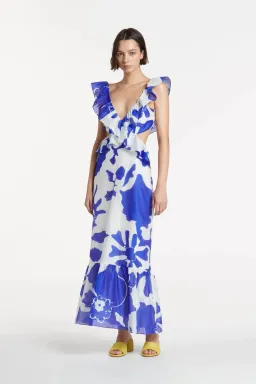 Sir the Label Vivi Frill Maxi Dress Print Size 0 / AU 6 for rent on The Volte - image 1