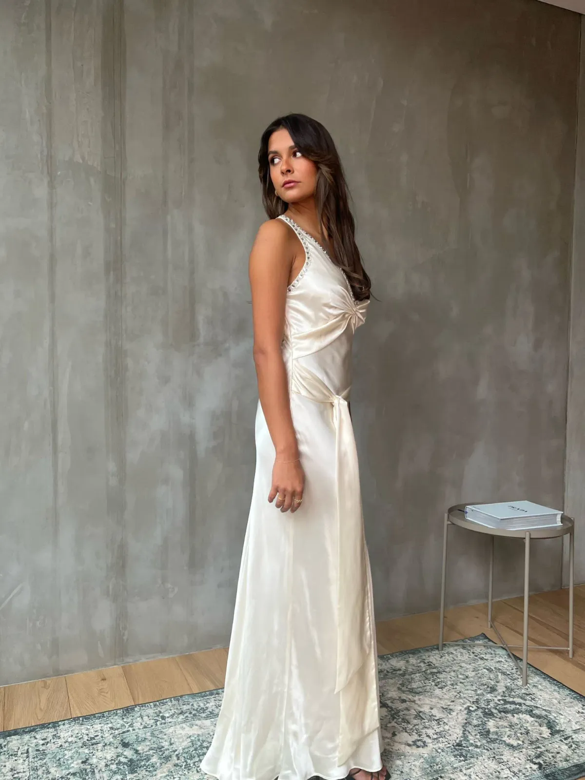 Ruth Tarvydas Open Back Vintage Maxi Dress White Size 8 - Image 3