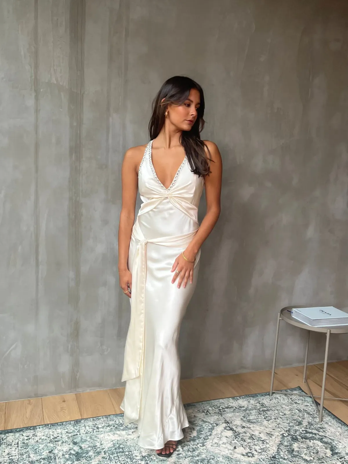 Ruth Tarvydas Open Back Vintage Maxi Dress White Size 8 - Image 1