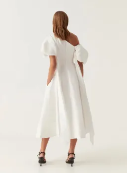 Aje Arista Tulip Sleeve Midi Dress Ivory Size 14 for rent on The Volte - image 3
