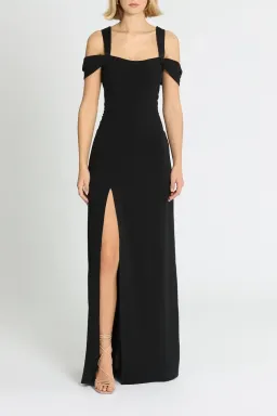 Halston Heritage Cold Shoulder Fitted Gown in Black Size 16 for rent on The Volte - image 2