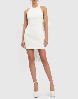 Rebecca Vallance Perle Bow Mini Dress White Size 8 for rent on The Volte - image 1