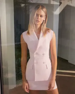 Scanlan Theodore Crepe Knit Vest and Skirt Set Angel Pink Size 6 for rent on The Volte - image 1