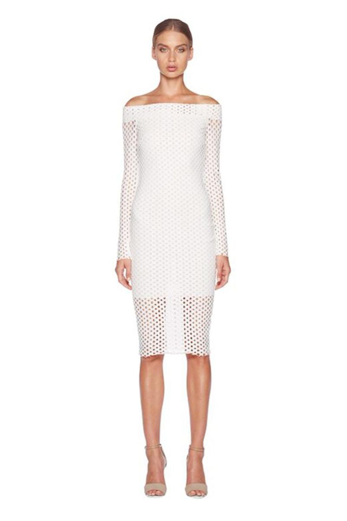 Bec & Bridge Coco Midi Dress White Size 8 - Image 3