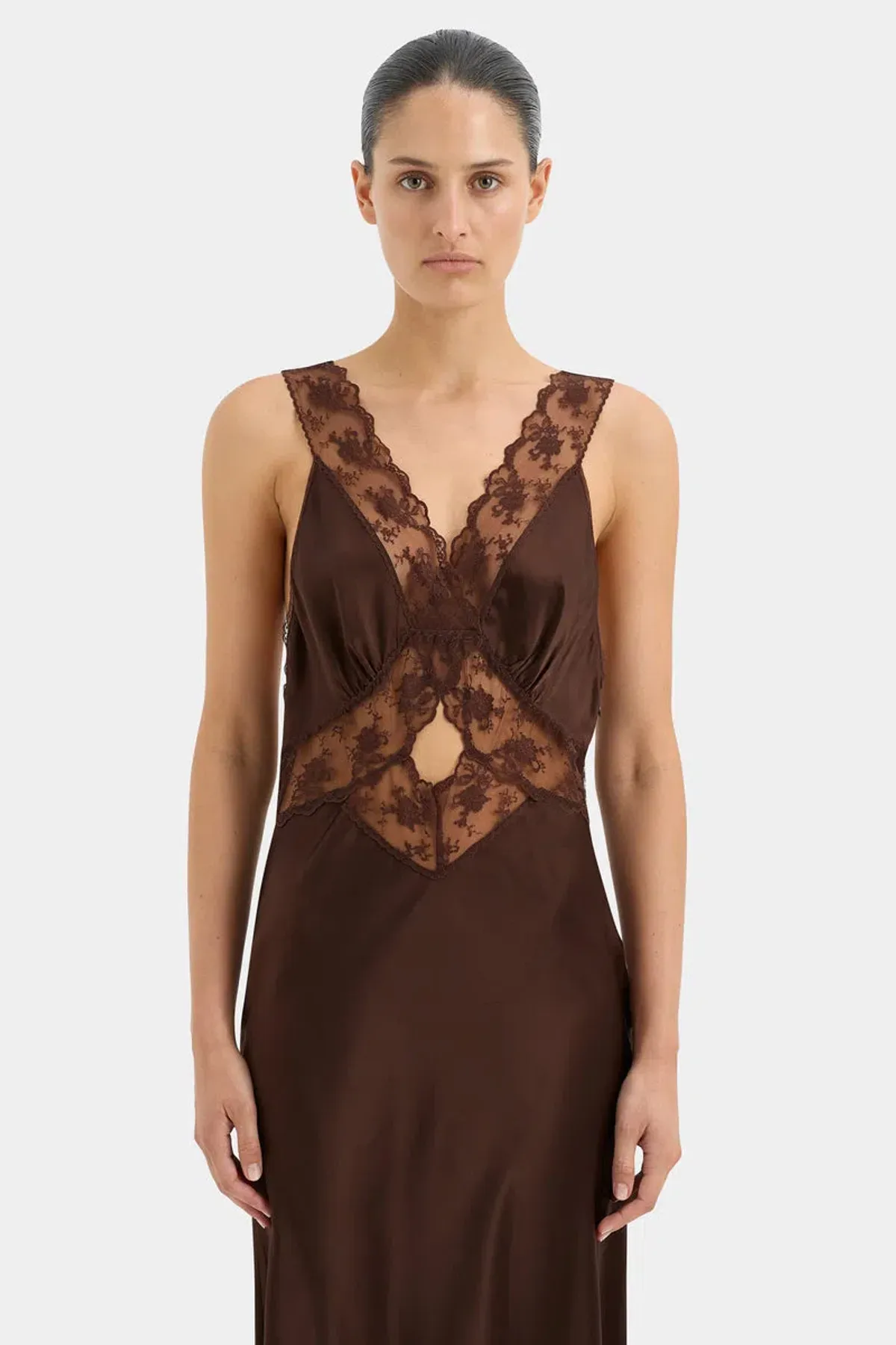 Sir the Label Aries Cut Out Dress Chocolate Size 3/Au 12 - Image 2