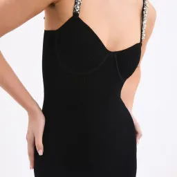 Rebecca Vallance Adele Knit Midi Dress Black Size 8  for rent on The Volte - image 4