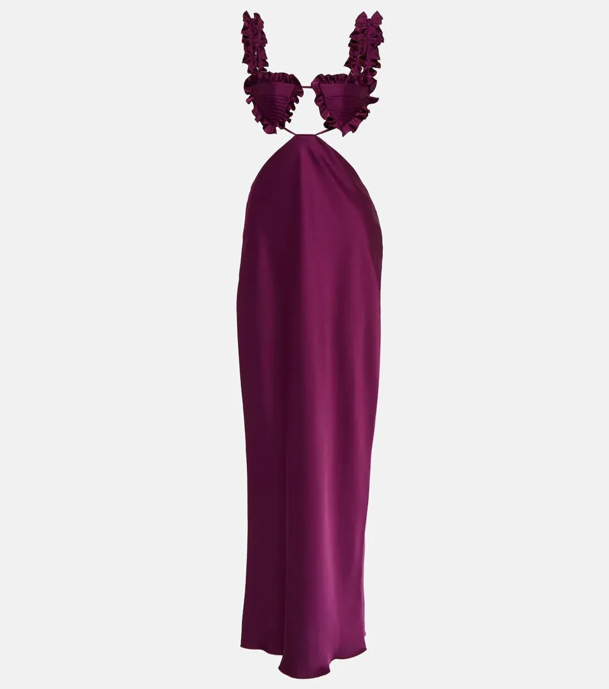 Attico Amber Cutout Satin Midi Dress In Purple Size 6 - Image 4