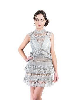 Self Portrait Guipure Mini Dress size 10 for rent on The Volte - image 1