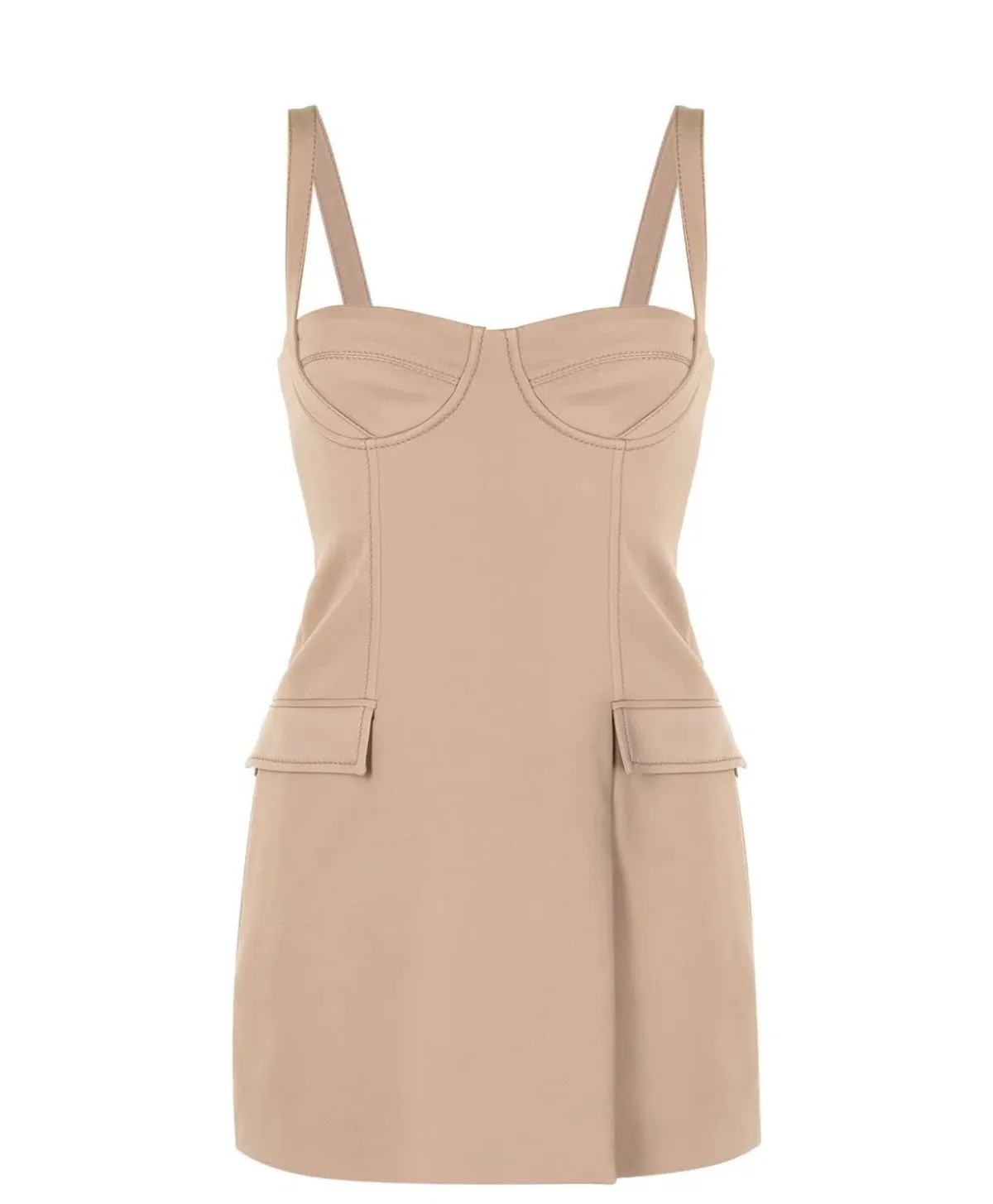 Dion Lee Bustier Sweetheart Mini Dress Nude Size 8 - Image 4