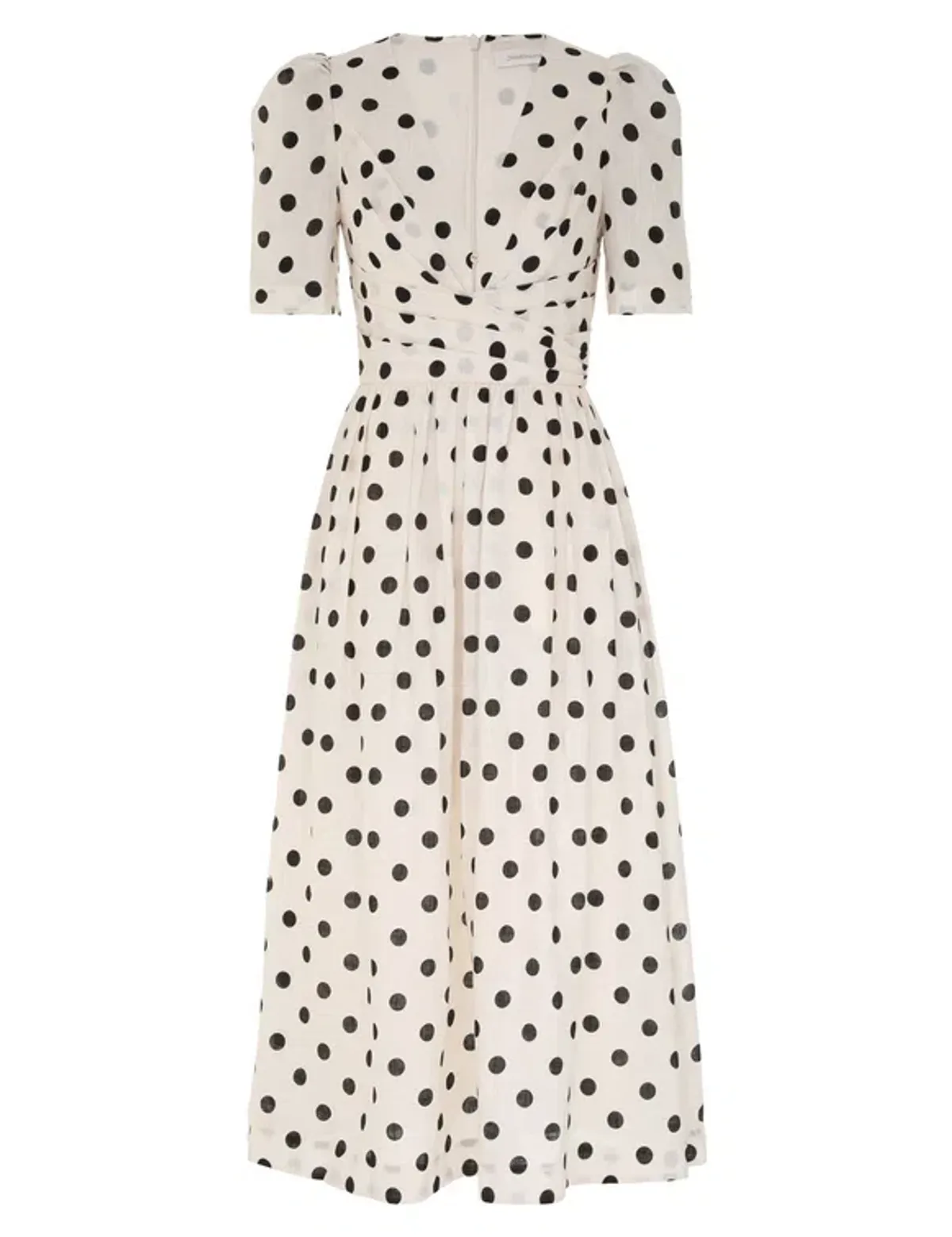 Zimmermann The V Neck Midi Dress in Cream/Black Dot Size 1 /AU 10  - Image 3
