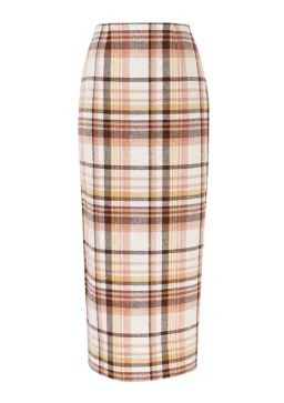 Zimmermann The Matchmaker Check Bow Bodice and Pencil Skirt in Cream Size 1/Au 10  for rent on The Volte - image 3